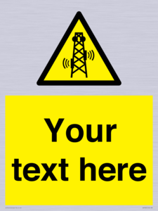 Custom warning RF radiation transmitter